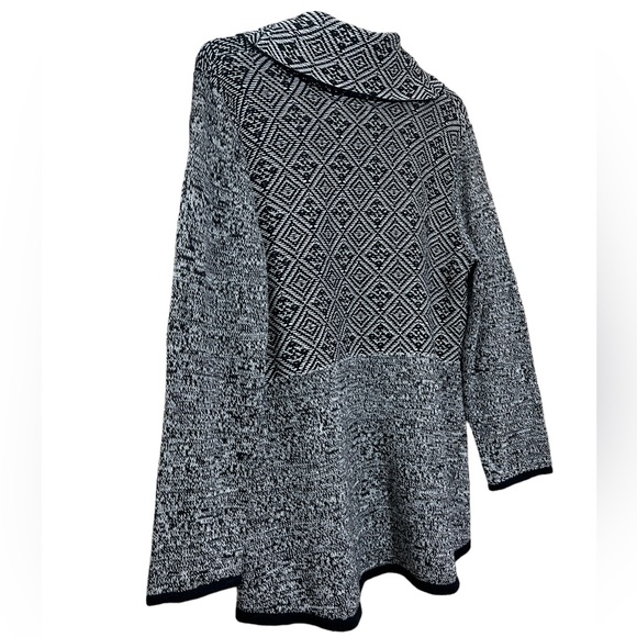 NWT Style & Co black white tribal marled geometric pattern cowl neck sweater XXL - Picture 7 of 10